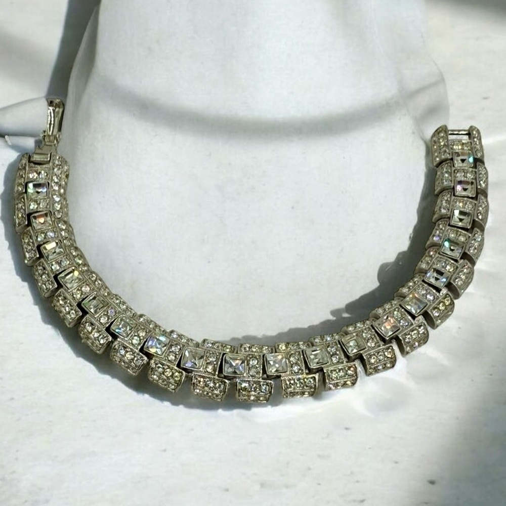 Vintage Joan Rivers Rhinestone Link Bracelet – Art Deco Style, 6.5” - Picture 8 of 17